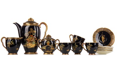 Lot 524 - A CARLTON WARE NOIRE ROYALE COFFEE SET