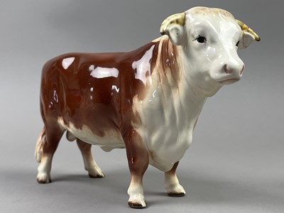 Lot 144 - A BESWICK HEREFORD BULL FIGURE AND OTHERS