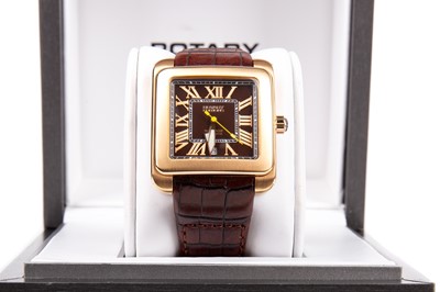 Lot 835 - A GENTLEMAN'S ROTARY EDITIONS GOLD PLATED AUTOMATIC WRIST WATCH
