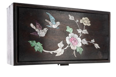 Lot 1268 - A CHINESE HARDWOOD RECTANGULAR CASKET