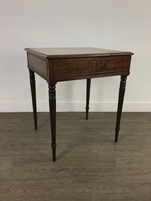 Lot 170 - A SMALL MAHOGANY NEEDLEWORK TABLE