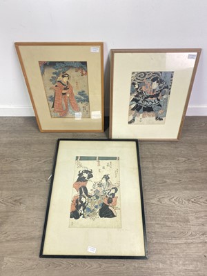 Lot 1290 - THREE JAPANESE UKIYO-E WOODBLOCK PRINTS