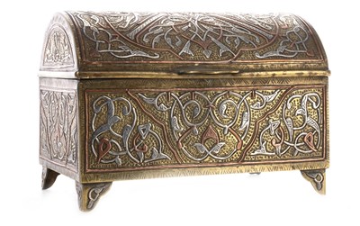 Lot 1295 - A CAIRO-WARE BRASS CASKET