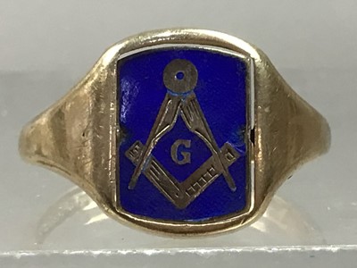 Lot 198 - A NINE CARAT GOLD SIGNET RING AND ANOTHER