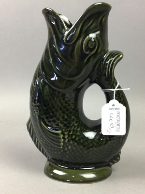 Lot 93 - TWO DARTMOUTH OF DEVON CERAMIC FISH GURGLE JUGS