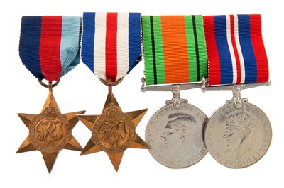 Lot 16 - SEVEN WWII SERVICE MEDALS, ALONG WITH A SET OF MINIATURES