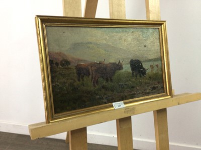 Lot 209 - AN OIL PAINTING OF HIGHLAND CATTLE BY J. MIDDLETON