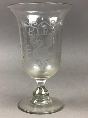 Lot 210 - A LATE VICTORIAN GLASS VASE AND OTHER OBJECTS