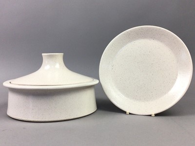 Lot 211 - A GOVANCROFT MOTTLED CREAM STONEWARE DINNER SERVICE