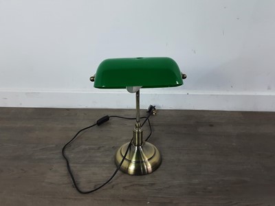 Lot 99 - A BRASS DESK LAMP AND ANOTHER