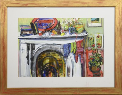 Lot 20 - ON THE MANTLEPIECE, A MIXED MEDIA BY MARY GALLAGHER