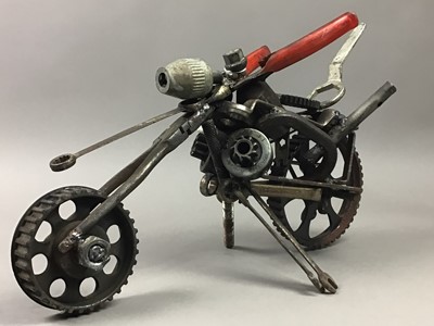 Lot 39 - A PAIR OF URBAN ART 'TOOL AND SPANNER' MOTORCYCLESCULPTURAL  MODELS