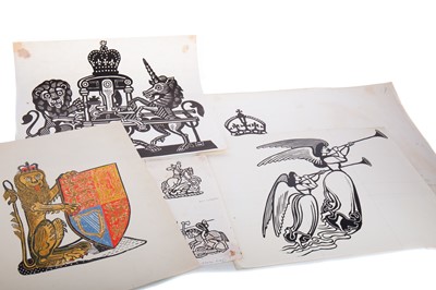 Lot 477 - EDWARD BAWDEN CBE RA (BRITISH, 1903-1989), GROUP OF HERALDIC DESIGN LINOCUTS