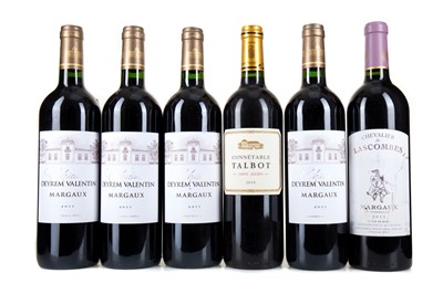 Lot 329 - 6 BOTTLES OF BORDEAUX WINE - INCLUDING CHATEAU DEYREM VALENTIN 2011 MARGAUX 75CL