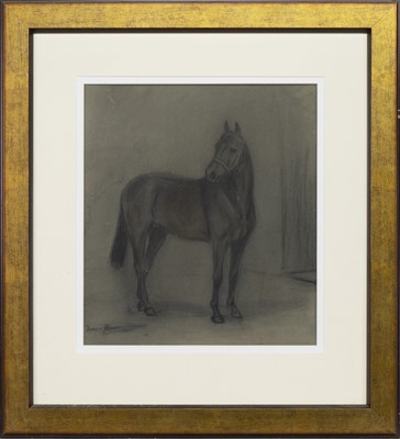 Lot 298 - HORSE STUDY, A PASTEL BY MARION HARVEY