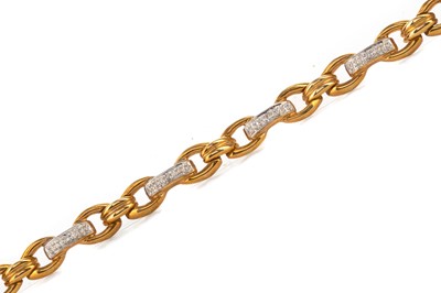 Lot 736 - A DIAMOND LINK BRACELET