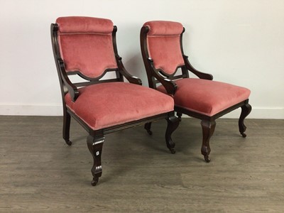 Lot 271 - A PAIR OF NURSING CHAIRS AND A DROP LEAF TABLE