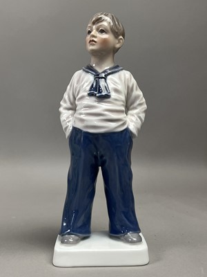 Lot 276 - A COPENHAGEN SAILOR BOY FIGURE AND SIX OTHERS