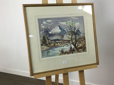 Lot 355 - WINTER LANDSCAPE, A WATERCOLOUR BY JOSEPH CROSBIE GRAY