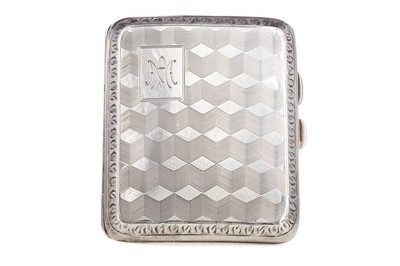 Lot 178 - A GEORGE V SILVER CIGARETTE CASE OF ART DECO DESIGN