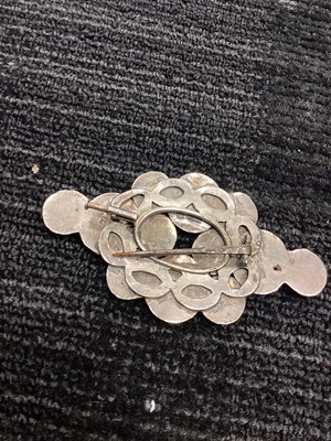 Lot 185 - A NORWEGIAN SILVER AND GUILLOCHE ENAMEL BUTTERFLY BROOCH AND A NIELLO ENAMEL BROOCH