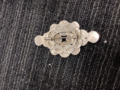 Lot 185 - A NORWEGIAN SILVER AND GUILLOCHE ENAMEL BUTTERFLY BROOCH AND A NIELLO ENAMEL BROOCH