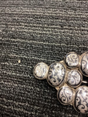 Lot 185 - A NORWEGIAN SILVER AND GUILLOCHE ENAMEL BUTTERFLY BROOCH AND A NIELLO ENAMEL BROOCH