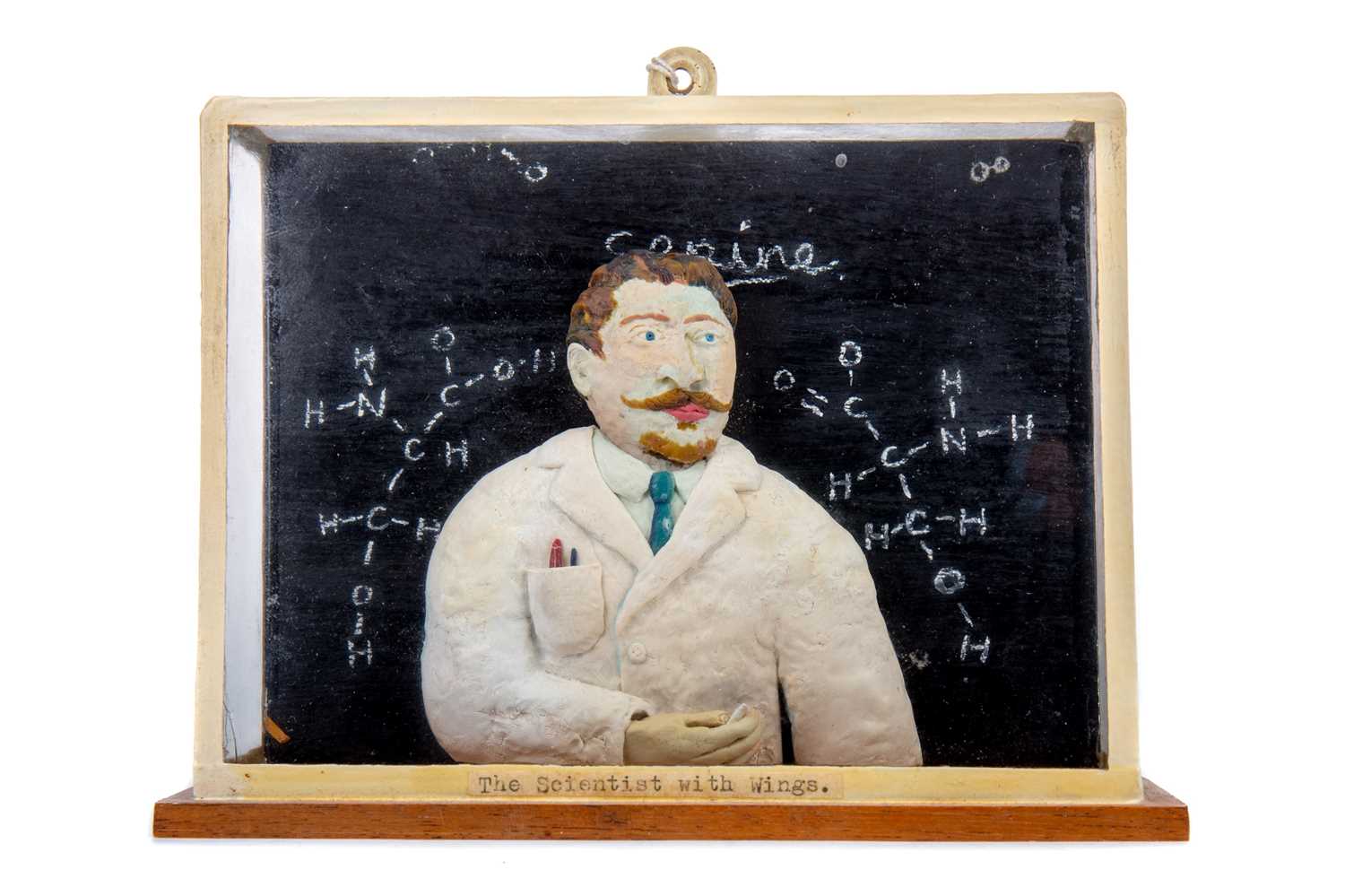 Lot 23 - AN UNUSUAL CLAY BUST OF A SCIENTIST