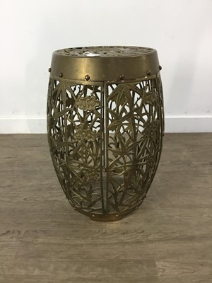 Lot 288 - A PIERCED BRASS STOOL