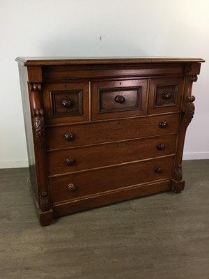 Lot 311 - A 19TH CENTURY MAHOGANY CHEST OF DRAWERS