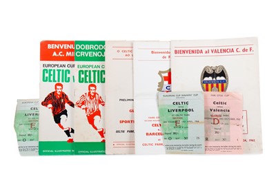 Lot 1518 - CELTIC F.C. IN EUROPE - FIVE PROGRAMMES AND THREE TICKETS