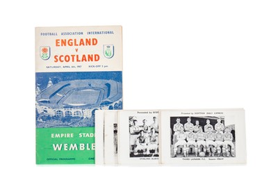 Lot 1521 - ENGLAND VS. SCOTLAND PROGRAMME, ALONG WITH TICKETS AND TEAM CARDS