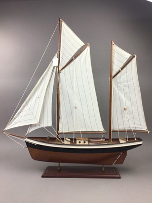 Lot 381 - A VINTAGE SCRATCH BUILT MODEL TWIN MASTED SHIP