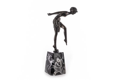 Lot 495 - AN ART DECO BRONZED FIGURE IN THE MANNER OF JOSEF LORENZL