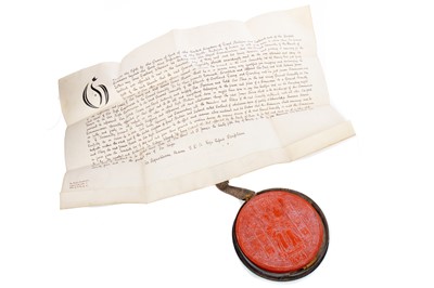 Lot 14 - H.M. KING GEORGE V RED WAX GREAT SEAL, AND ROYAL LETTER OF COMMISSION FOR JAMES BROWN M.P.