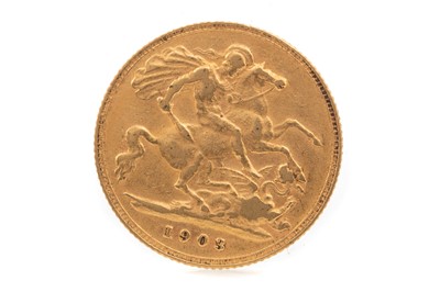 Lot 18 - AN EDWARD VII GOLD HALF SOVEREIGN DATED 1903