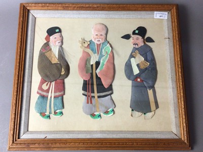 Lot 457 - A GROUP OF THREE CHINESE FRAMED LACQUERED PICTURES