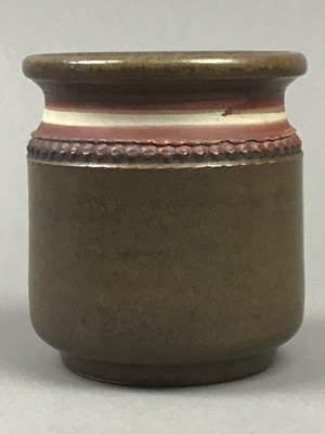 Lot 420 - A KLASE HOGANAS CERAMIC POT AND TWO OTHERS