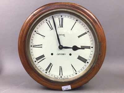 Lot 425 - A VICTORIAN OAK WALL CLOCK