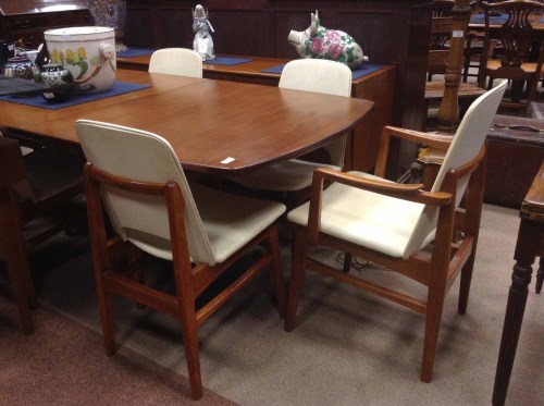Lot 1242 - 1960's RETRO TEAK STYLE DINING ROOM SUITE BY...
