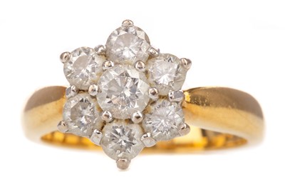 Lot 422 - A DIAMOND CLUSTER RING