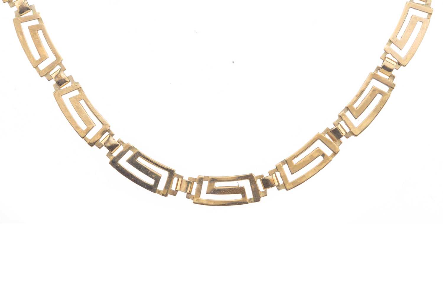 Gold Greek Key Meander Necklace - 22 in. | Hellenic Art