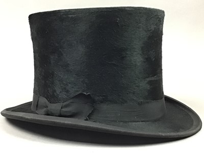 Lot 489 - A SILK TOP HAT AND OTHERS