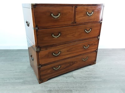 Lot 511 - A STARBAY MOBILIER DE MARINE ROSEWOOD CAMPAIGN STYLE CHEST ON CHEST