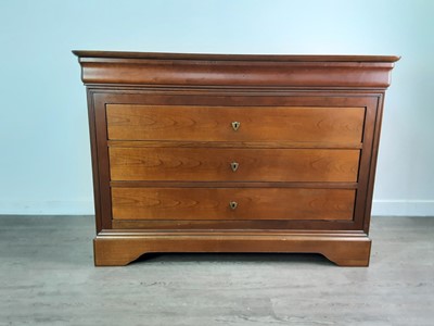 Lot 319 - A PAIR OF FRENCH CHERRYWOOD CHEST OF DRAWERS