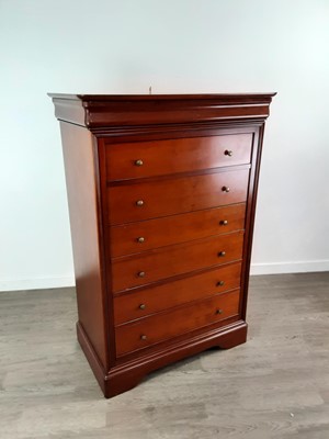 Lot 320 - A FRENCH CHERRYWOOD CHEST OF DRAWERS