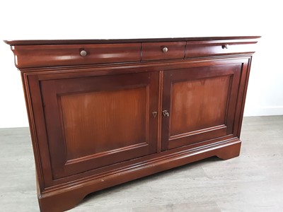 Lot 321 - A FRENCH CHERRYWOOD SIDEBOARD AND WARDROBE