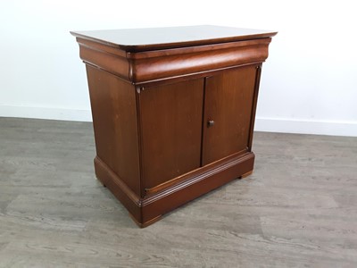 Lot 322 - A FRENCH CHERRYWOOD BEDSIDE CABINET AND ANOTHER