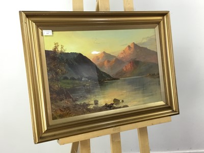 Lot 537 - SUNRISE OVER LOCH, AN OIL BY BENJAMIN DAVIS