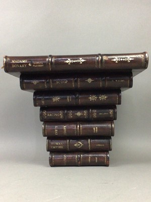 Lot 594 - A FAUX BOOKS WALL BRACKET AND A SET OF BOOKS